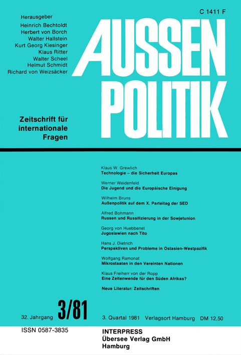 Aussenpolitik, issue 3/81, vol. 32, no. 3, 1981, p. 296-310;