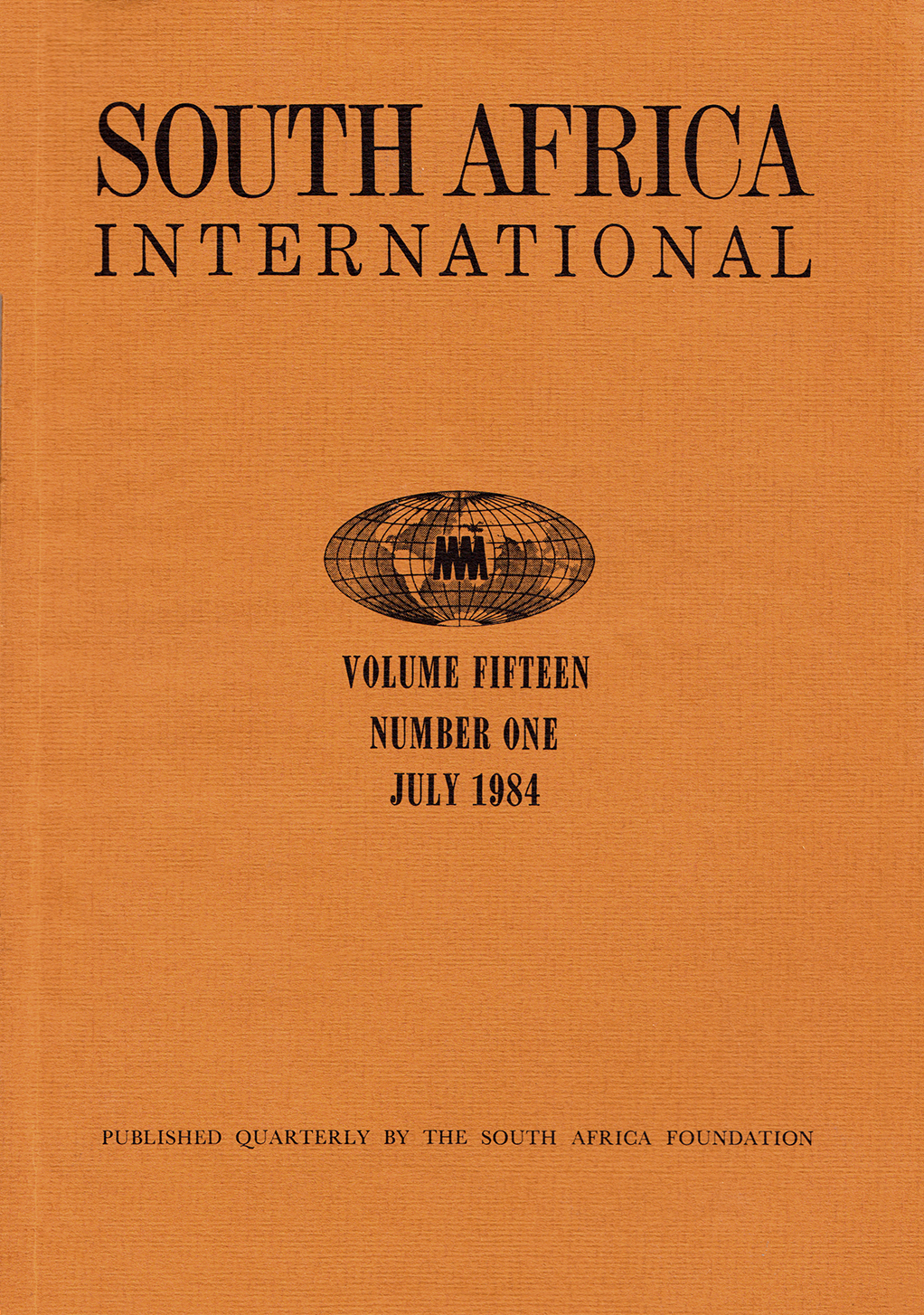 South Africa International, issue July 1984, vol. 15, no. 1, 1984, p. 11-18;