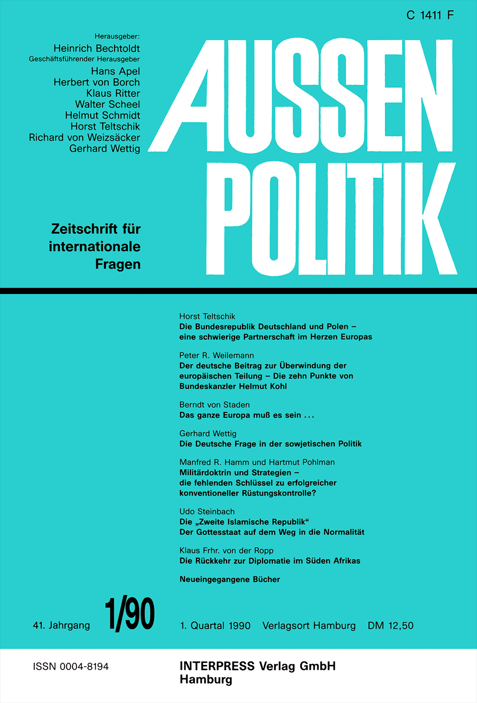 Aussenpolitik, issue 1/90, vol. 41, no. 1, 1990, p. 91-102;